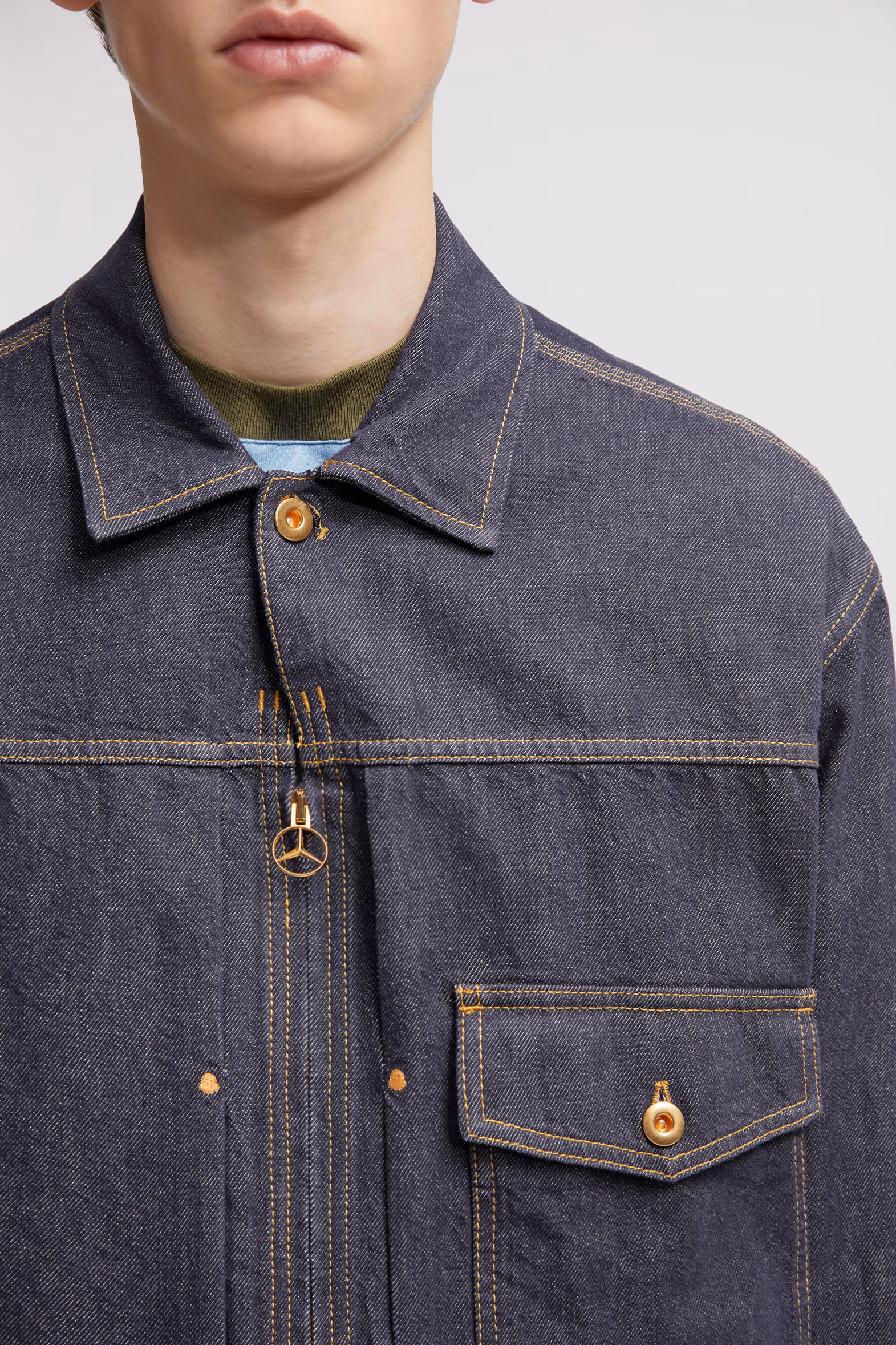 Moncler x Mercedes-Benz by NIGO Nepit Denim Jacket Men Denim Blue Moncler 6